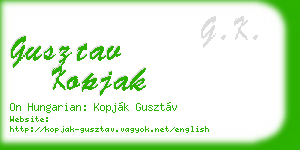 gusztav kopjak business card